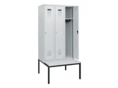 locker met bank,HxBxD 1950x900x815mm,3vak,vak B 300mm,cilinderslot