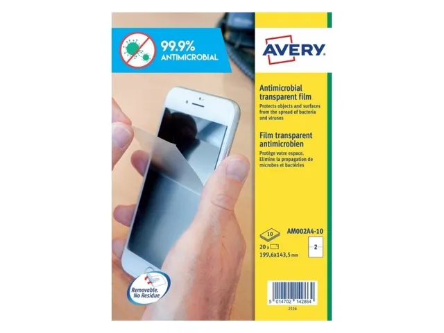 Antimicrobiële beschermfolie 199,6 x 143,5 mm transparant afneembaar