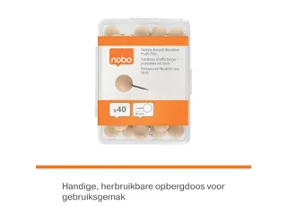 Punaises Nobo hout voor memobord 40 stuks - 5