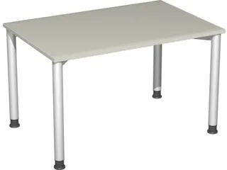 Bureau 4-Poot Hxbxd 680-800X1200X800Mm Ronde Buis Lichtgrijs - 1