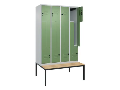 Z-garderobekast,HxBxD 2120x1200x815mm,8vak,vak B 300mm,draaigrendel