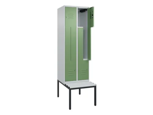 Z-garderobekast,HxBxD 2120x600x815mm,2vak,vak B 300mm,cil.-slot
