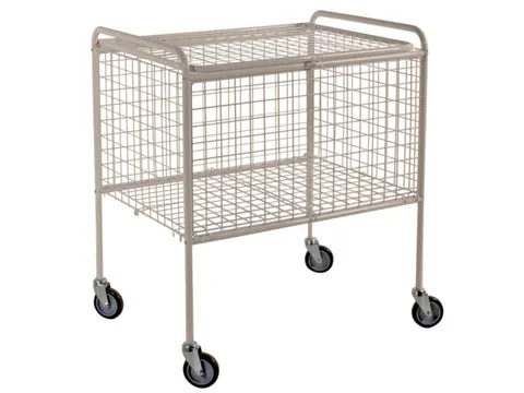 Chariot grillagé 915x800x600mm charge 100kg blanc