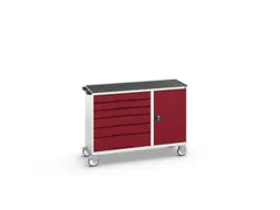 montagetafel 965x1300x550mm staalblad 6 laden kast front RAL3004