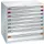ladekast HxBxD 1000x1005x695mm 8 laden RAL7035 front RAL7035