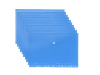 Enveloptas Velcro Sluiting A4 Geperforeerd 11-gaats Blauw 10 Stuks - 5