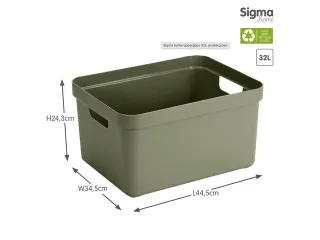 Sigma Home opbergbox 32L donkergroen - 44,5x34,5x24,3cm - 2