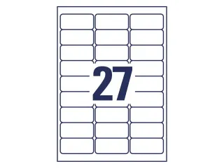 inkjetetiket Avery 63,5x29,6mm transparant 25 vel 27 etiketten per vel - 3