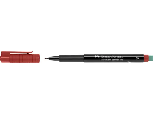 Marker Faber-Castell Multimark permanent S rood