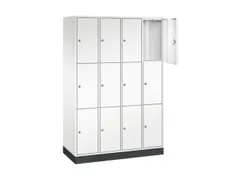 lockerkast,HxBxD 1950x1220x500mm,4x3vakken,cil.-slot,sokkel