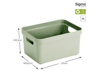 Sigma Home opbergbox 13L groen - 35x24,6x18,3cm - 2