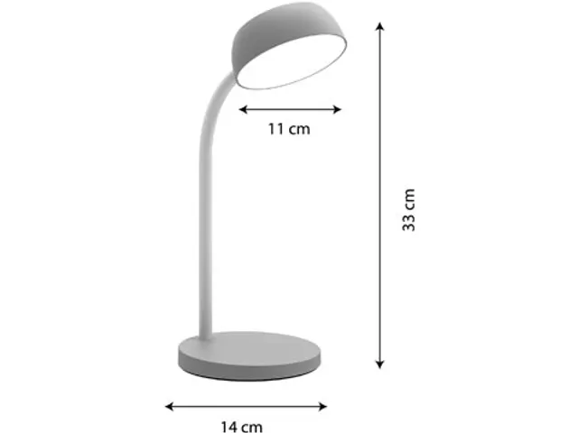 lampe de bureau Tamy, LED, gris