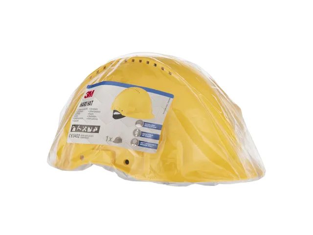Veiligheidshelm 3M 53-62cm Uvicator en pinverstelling geel