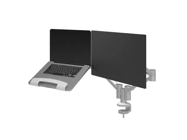 Bras support 2 écrans bureau Viewlite plus 652 Argent-blanc
