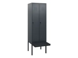 locker met bank,HxBxD 1950x600x815mm,2vak,vak B 300mm,draaigrendel - 1