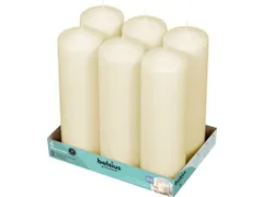 Kaars Stomp 8 x 25 cm Ivoor 125u tray 6 stuks