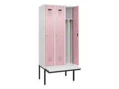locker met bank,voor scheiding van kleding,HxBxD 2120x900x815mm,3vak