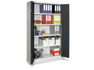 Ruime Vouwdeurkast 1950x1200x500mm 4legborden Ral7035 Front Ral7016 - 1