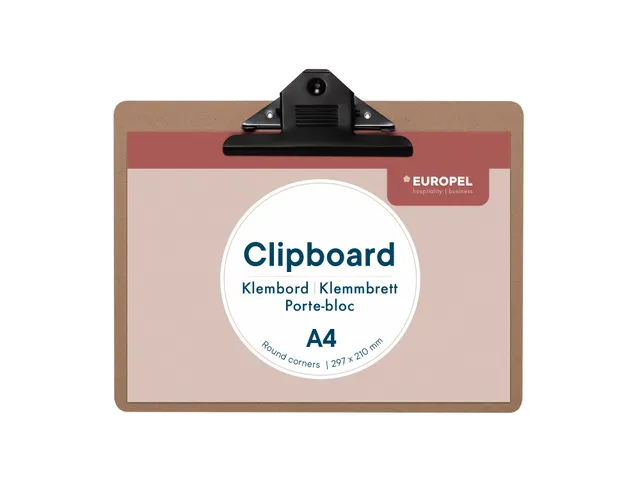 Europel Klembord A4 MDF Liggend Hout