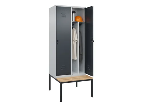 locker voor scheiding van kleding,HxBxD 2120x800x815mm,2vak
