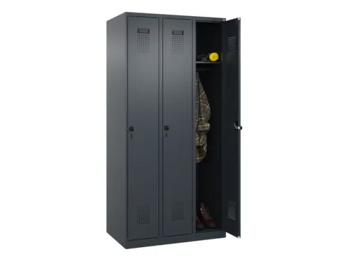 locker,HxBxD 1850x900x500mm,3vak,vak B 300mm,draaigrendel