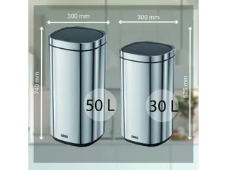 Afvalbak Desq 6130.18 Touch 30 liter RVS zilver - 6