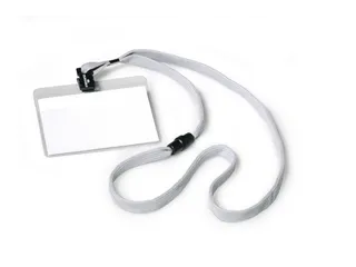 Badge 60x90mm met textielkoord Grijs - 1