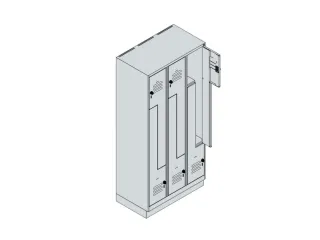 Z-garderobekast,HxBxD 1950x900x500mm,vak B 150/300mm,draaigrendel - 4