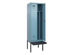 locker met bank,voor scheiding van kleding,HxBxD 2120x600x815mm,2vak