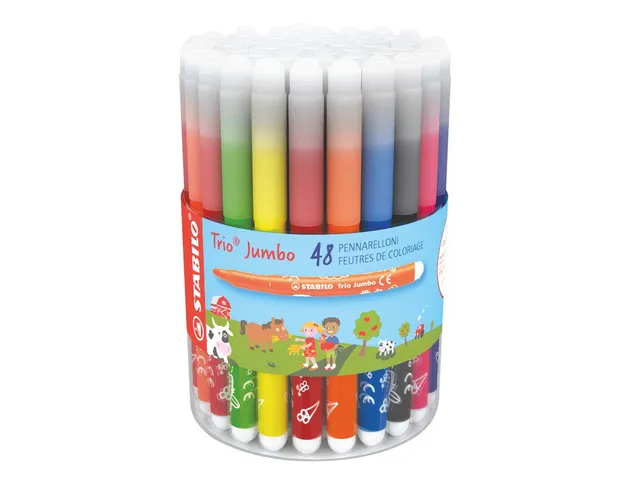 Viltstift STABILO Trio Jumbo 380 48 stuks assorti