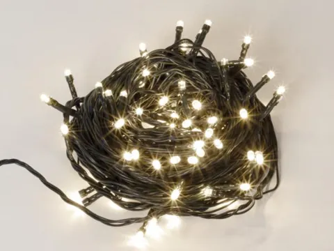 Glimmer Light LED - 12m - 80 Witte Lampen - Groene Draad - Modulator