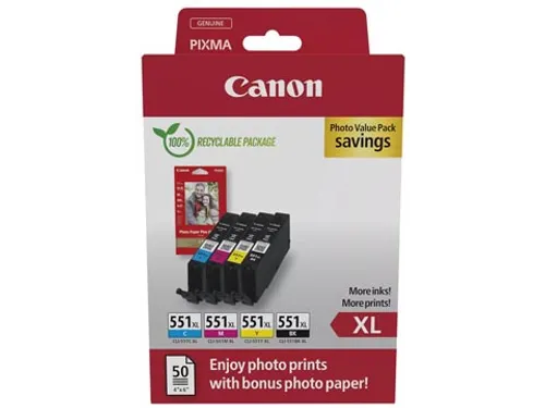 CLI-551XL 4-kleurencatridge Photo Value Pack 6443B008 660 pagina's