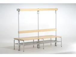 dubbele zitbank,HxLxD 1650x1500x725mm,houten lijst,frame staal RAL7035