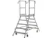 bordestrap,verrijdbaar,bordes H 1,2m,2x5treden,aluminium,4zwenkwielen