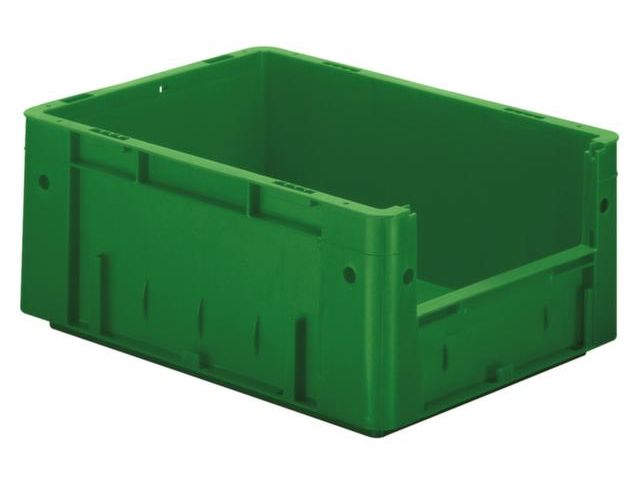 Euronorm Stapelkrat Groen 175x400x300mm 14.5l Gesloten Grijpopening | StapelkrattenWinkel.nl