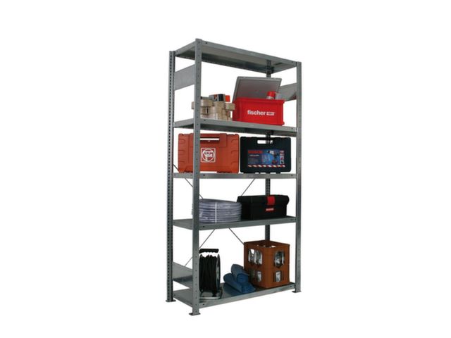 Inhaakstelling Basisveld 2000x1000x600mm 5legborden 150kg Verzinkt | MagazijnstellingWinkel.be