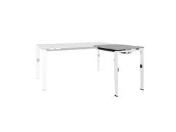 Bureau Linesto N4 aanbouwtafel 120x60cm lichtgrijs 25mm wit