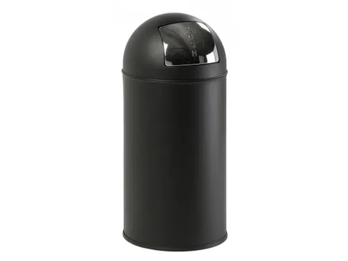 Afvalbak Pushcan 40 Liter Mat Zwart