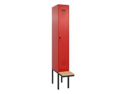 locker met bank,voor scheiding van kleding,HxBxD 2120x300x815mm,1vak