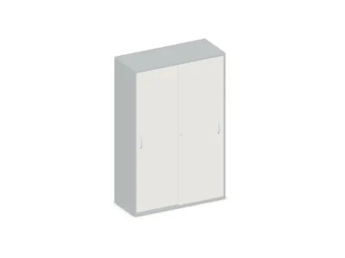 Schuifdeurkast 1540x1000x430mm Romp Lichtgrijs Decor Front Wit