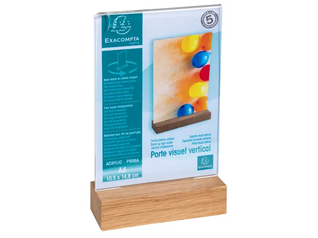 Folderhouder A6 vert icaal houten voet