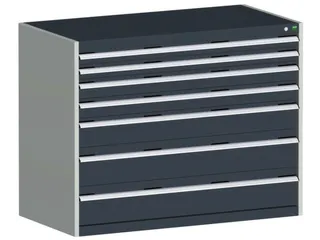 ladekast 1000x1300x650mm 7laden zware lasten RAL7035 front RAL7016 - 1