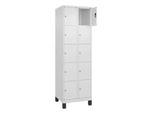 lockerkast,HxBxD 1950x600x500mm,2x5vakken,vak B 300mm,cil.-slot,voeten