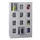 lockerkast,HxBxD 1518x900x500mm,3x4vakken,RAL7035,front RAL6011