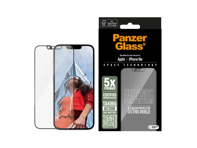 PanzerGlass Ceramic Screen Protector iPhone 16e | iPhone 14 | 13 Pr