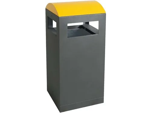 afvalbak,v. buiten,90l,HxBxD 1050x450x450mm,legbord,romp staal RAL7016