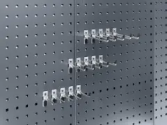 perfoplaat,blad HxB 991x457mm,plaatstaal,RAL3004,m. 16haken