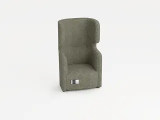 fauteuil,1-zits,geluidabsorberend,stof lichtgrijs,HxBxD 1330x860x760mm - 2