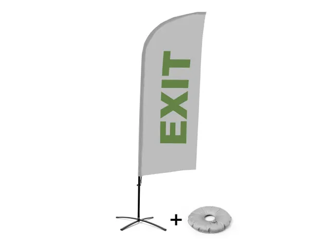 Promotievlag Alu Wind complete set "EXIT" kruisvoet Zwart