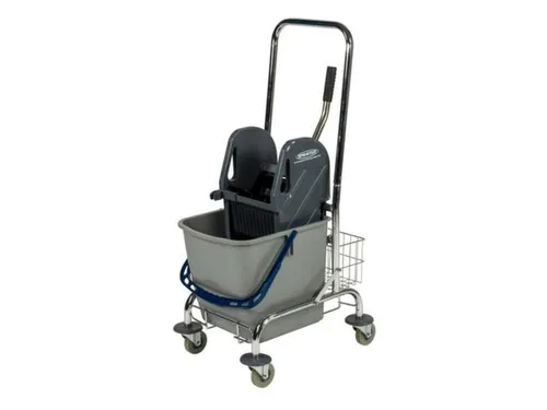 Dweilwagen,Emmer 1X27L Blauw,Mopwringer,Frame Metaal,4Zwenkwielen